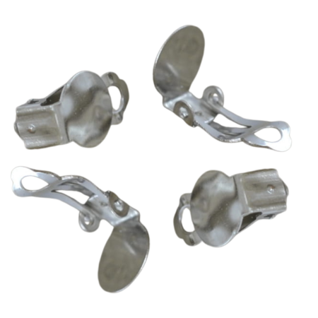 [40474] Baza kolczyka klipsa srebrna kaboszon 10mm 2 pary