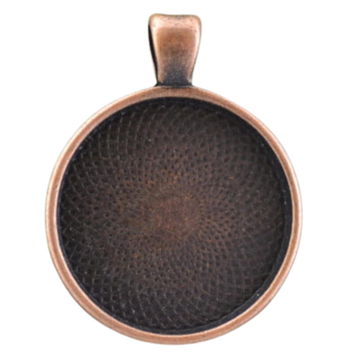 [-0104] Baza medalionu miedziana na kaboszon 25mm