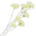 [68b7302] Gałązka kwiatowa goździk satynowy 72cm kremowo- zielony