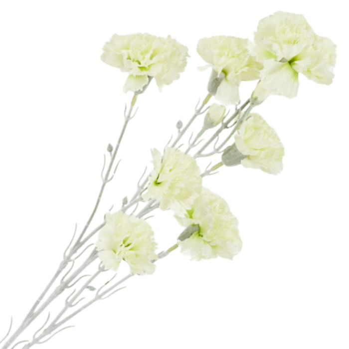[68b7302] Gałązka kwiatowa goździk satynowy 72cm kremowo- zielony