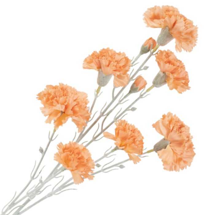 [68b7308] Gałązka kwiatowa goździk satynowy 72cm łososiowy