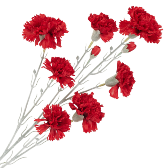 [68b7314] Gałązka kwiatowa goździk satynowy 72cm czerwona
