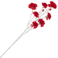 [68b7314] Gałązka kwiatowa goździk satynowy 72cm czerwona