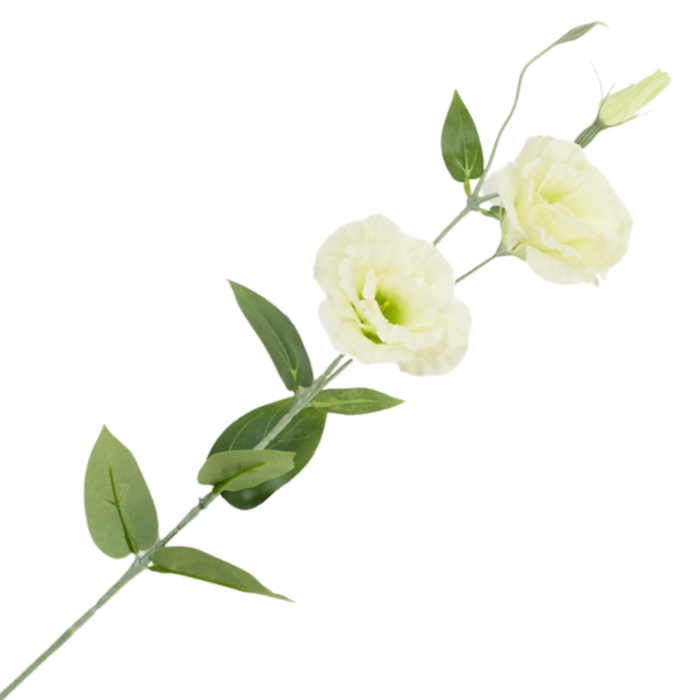 [68g2902] Gałązka kwiatowa eustoma kremowa 82cm