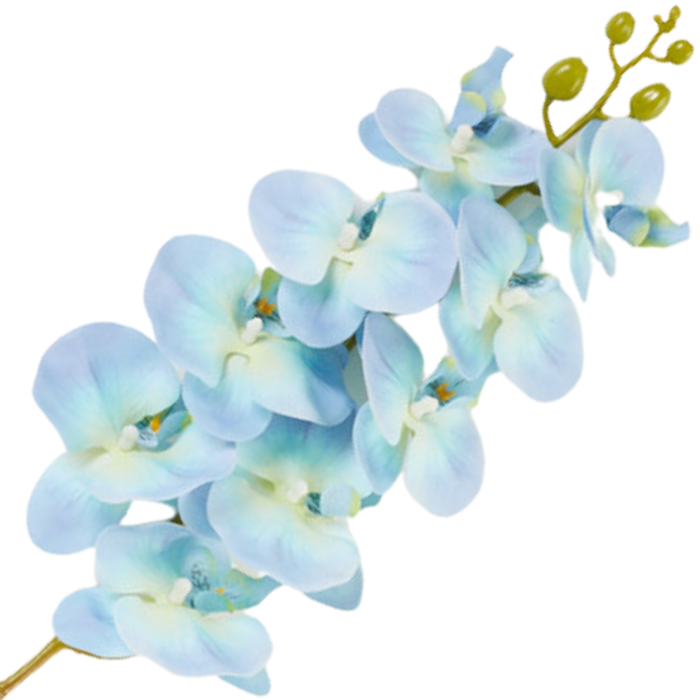 [68tp0113] Gałązka storczyka 9 kwiatów błękitna 95cm