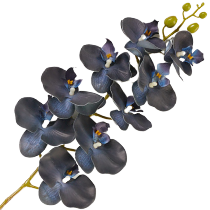 [68tp0116] Gałązka storczyka 9 kwiatów granatowa 95cm