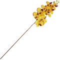 [68tp0120] Gałązka storczyka 9 kwiatów żółto- brązowa 95cm