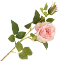 [68tg0505] Gałązka kwiatowa róża jasnoróżowa 61cm