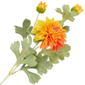 [68tg0605] Gałązka kwiatowa dalia żółto- pomarańczowa 63cm