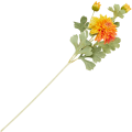 [68tg0605] Gałązka kwiatowa dalia żółto- pomarańczowa 63cm