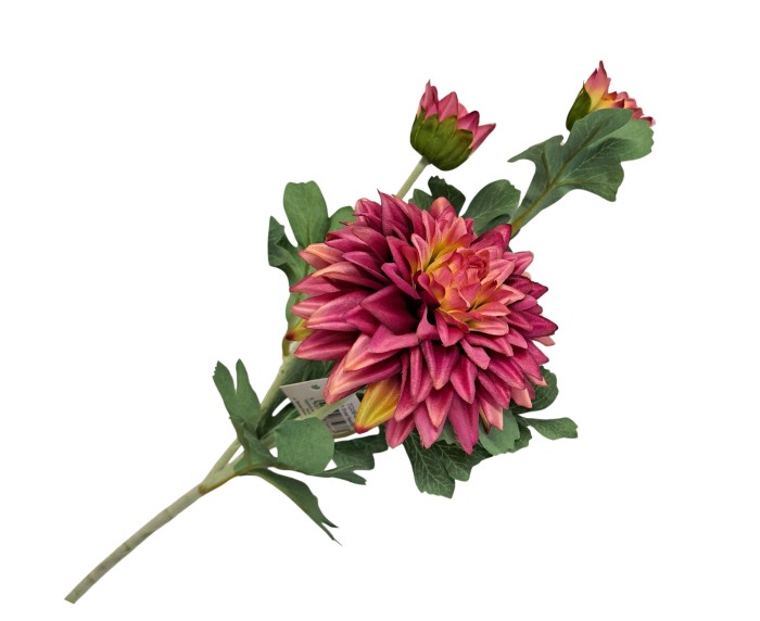 [68tg0608] Gałązka kwiatowa dalia magenta 62cm