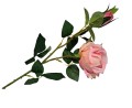 [68tg0505] Gałązka kwiatowa róża jasnoróżowa 66cm