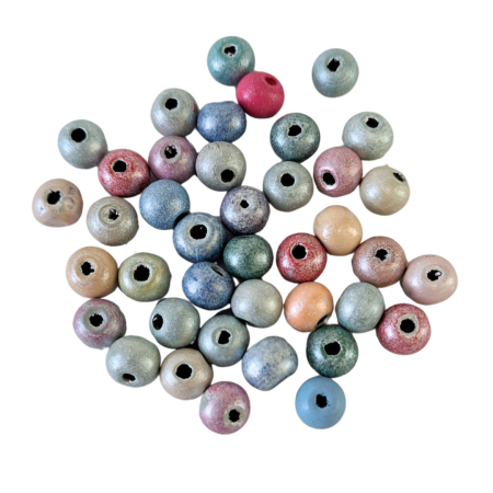 [87347] Koraliki drewniane kolorowe 8mm 40szt