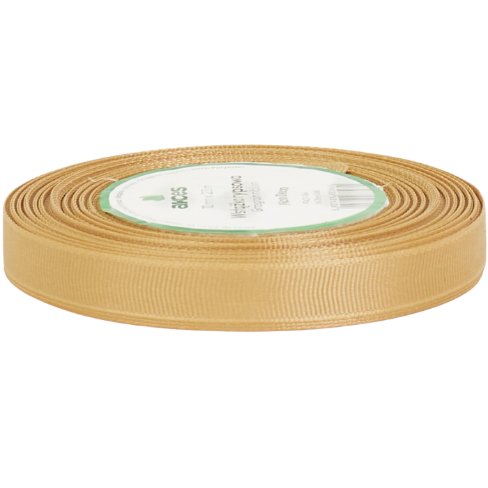 Wstążka rypsowa 12mm 22mb bladozłota