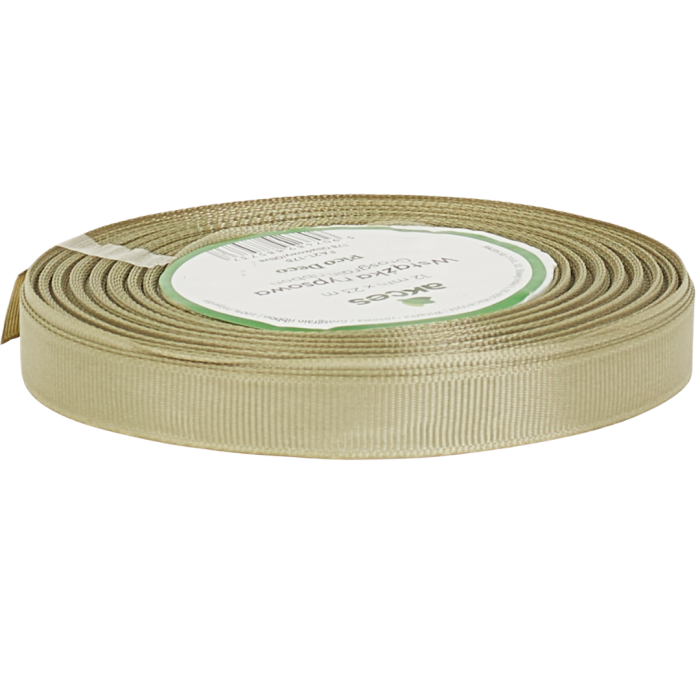 Wstążka rypsowa 12mm 22mb jasnooliwkowa