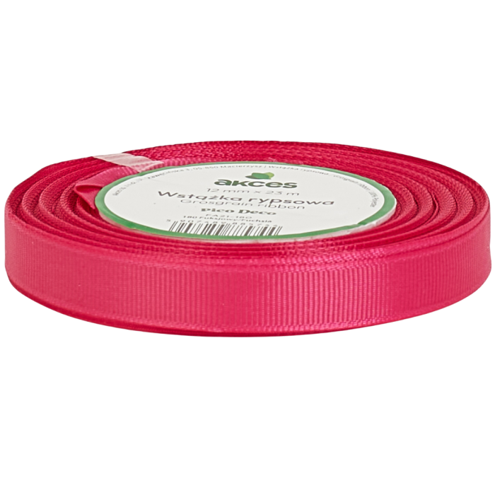 Wstążka rypsowa 12mm 22mb magenta