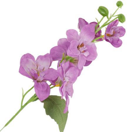 [wb18214] Gałązka kwiatowa ostróżka 42cm wrzosowa