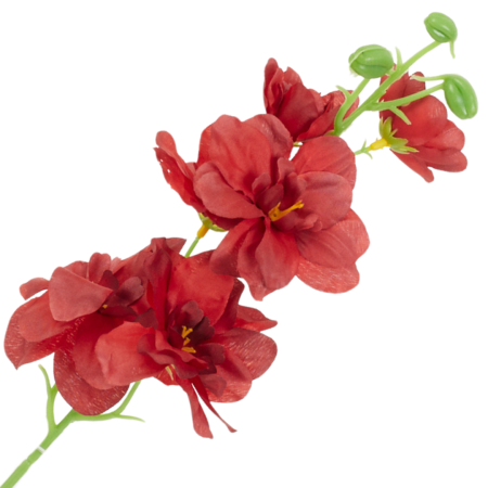 [wb18221] Gałązka kwiatowa ostróżka 42cm ciemnoczerwona