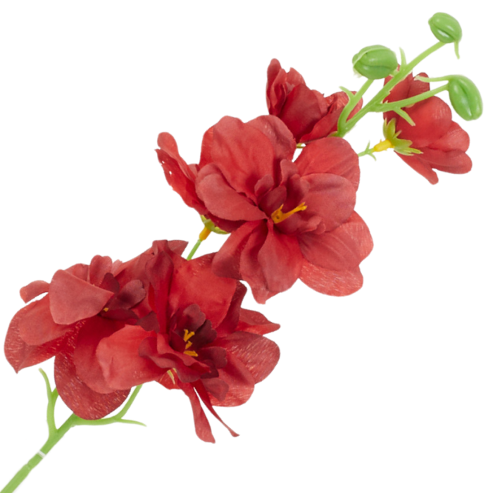 [wb18221] Gałązka kwiatowa ostróżka 42cm czerwona