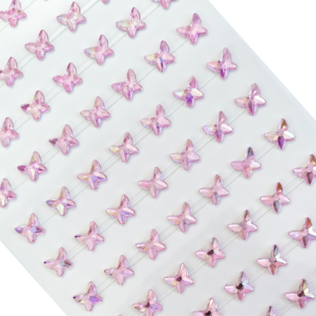 [553108] Kryształki opalizujące motylki różowe 133 sztuk 
