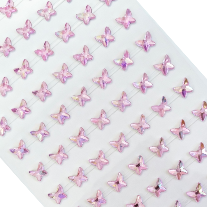[553108] Kryształki opalizujące motylki różowe 133 sztuk