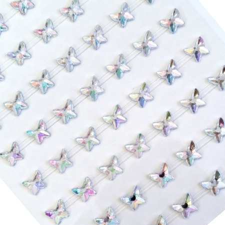 [553107] Kryształki opalizujące motylki transparentne 133 sztuk