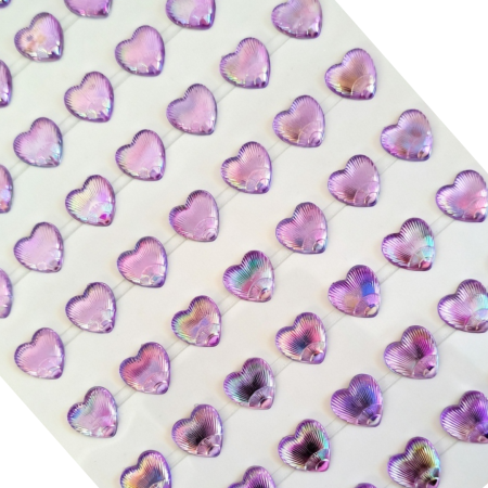 [553112] Kryształki opalizujące serduszka liliowe 119 sztuk