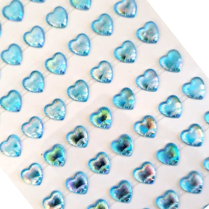 [553114] Kryształki opalizujące serduszka błękitne 119 sztuk