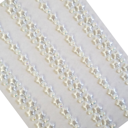 [553119] Perełki dekoracyjne kółka i gwiazdki perłowe 5 pasków 