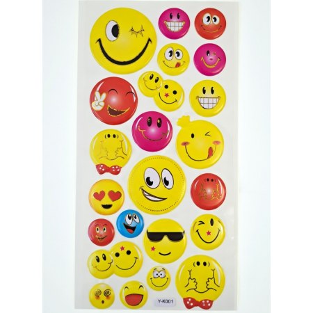 [594yk001] Naklejki wypukłe buźki mix I 