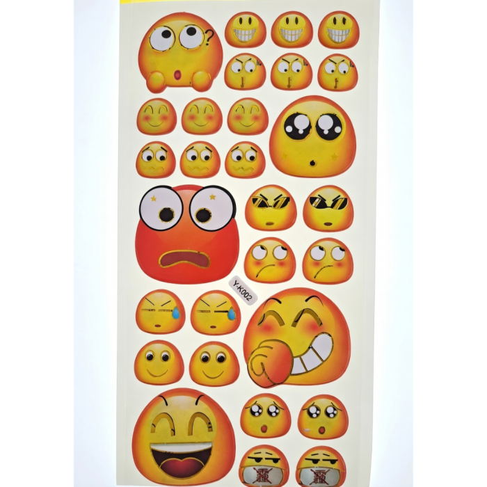 [594yk002] Naklejki wypukłe buźki mix II