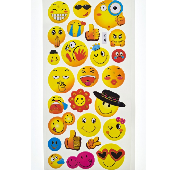 [594yk006] Naklejki wypukłe buźki mix VI