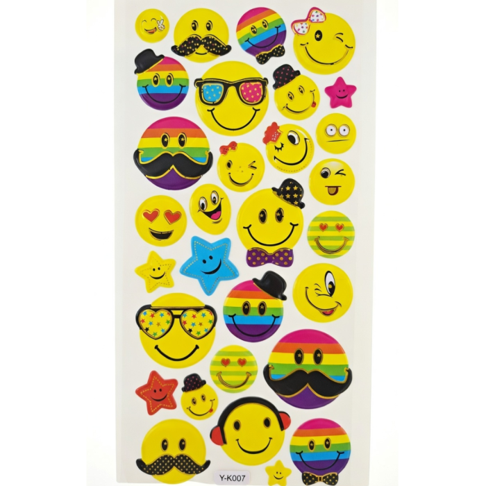 [594yk007] Naklejki wypukłe buźki mix VII