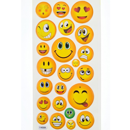 [594yk008] Naklejki wypukłe buźki mix VIII