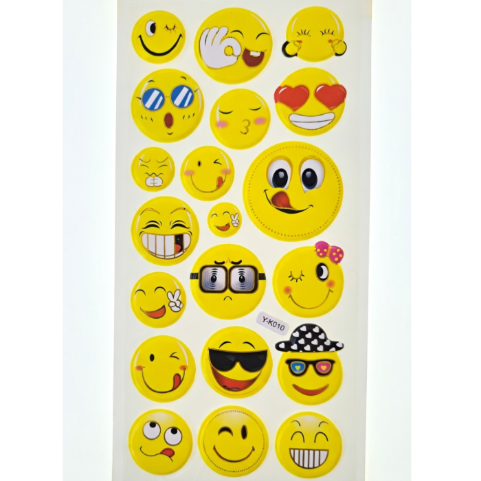 [594yk010] Naklejki wypukłe buźki mix X
