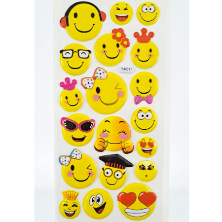 [594yk011] Naklejki wypukłe buźki mix XI