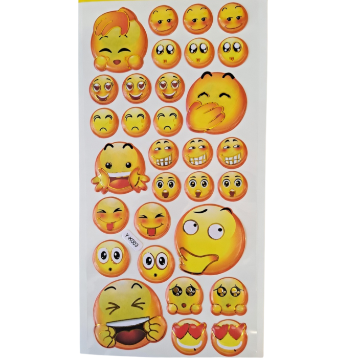 [594yk003] Naklejki wypukłe buźki mix III