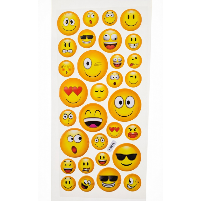 [594yk012] Naklejki wypukłe buźki mix XII