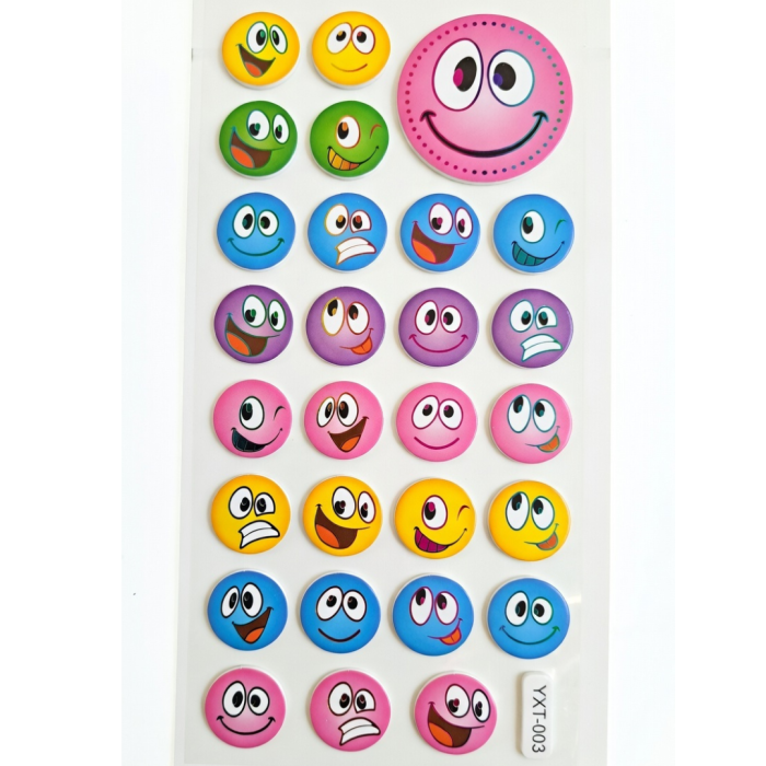 [594yxt003] Naklejki z pianki buźki mix III