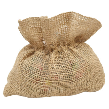 [74191] Osłonka jutowa na doniczkę  z gumką i folią 