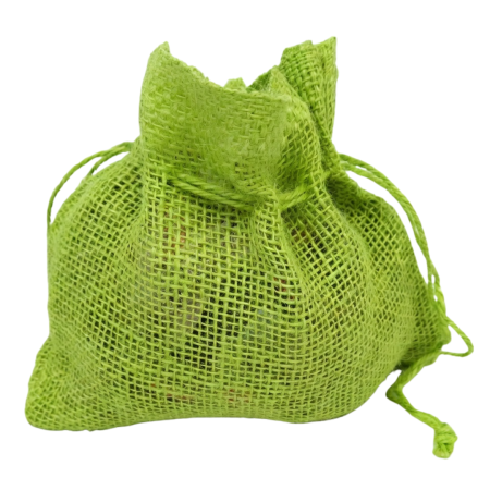 [741100] Osłonka jutowa ze sznureczkiem zielona 22x18cm