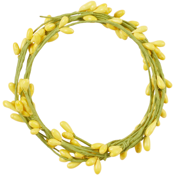 [68th6004] Dekoracja wiosenna kółeczko 10cm z żółtymi kuleczkami