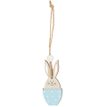 [wth5502] Zawieszka drewniana zajączek w błękitnej pisance