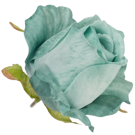[68b7710] Róża wyrobowa pączek 6,5cm turkusowa