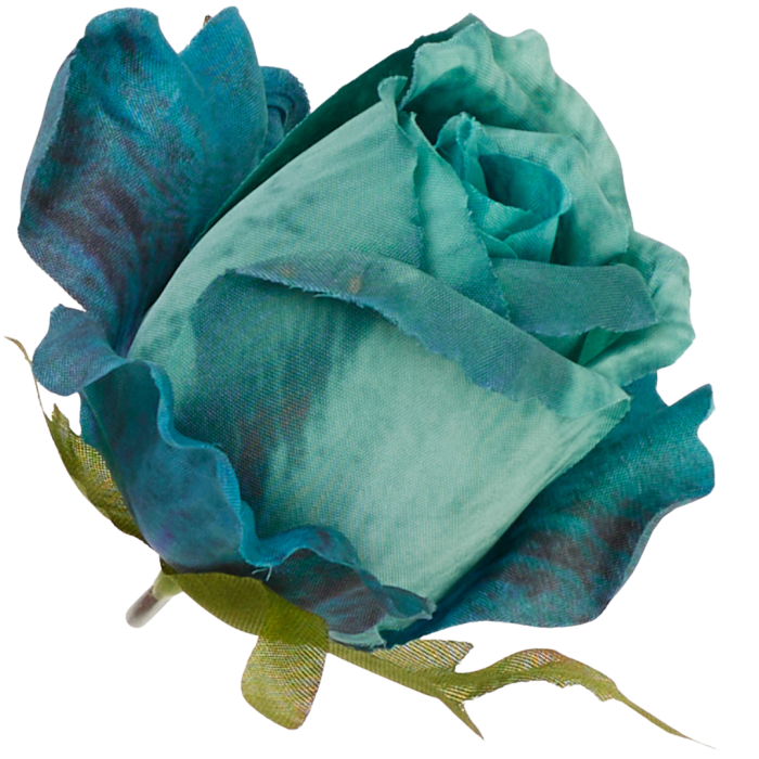 [68b7712] Róża wyrobowa pączek 6,5cm turkusowa