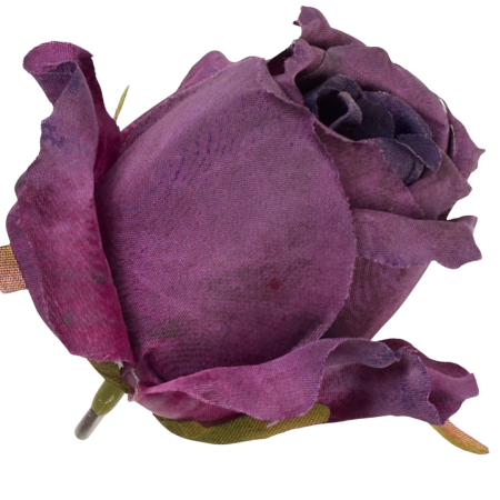 [68b7720] Róża wyrobowa pączek 6,5cm bakłażanowa