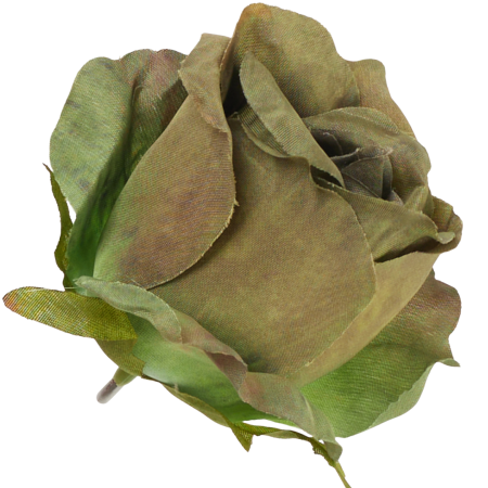 [68b7724] Róża wyrobowa pączek 6,5cm oliwkowa