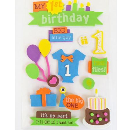 [594150] Naklejki z pianki mix urodzinowy