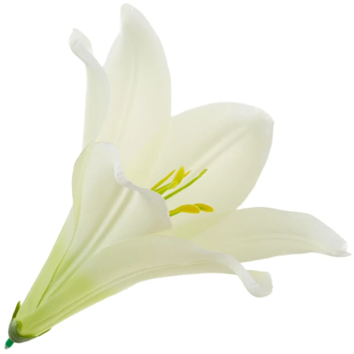 [68b276002] Główka kwiatowa lilia 16cm biała z zielonym środkiem