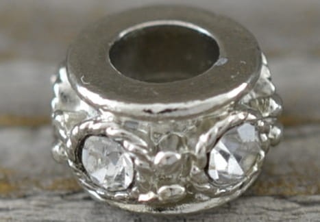  312111 Koralik modułowy z cyrkoniami w kolorze przezroczystym